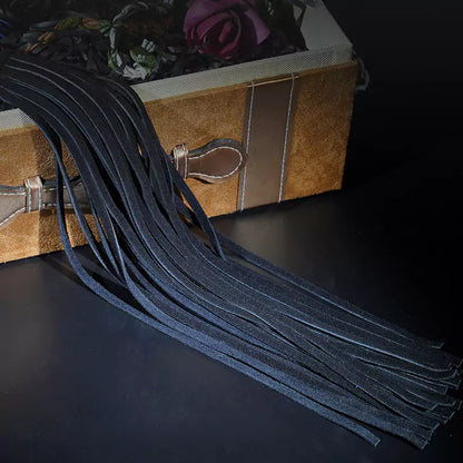 Leopard Print Handle Faux Leather Flogger