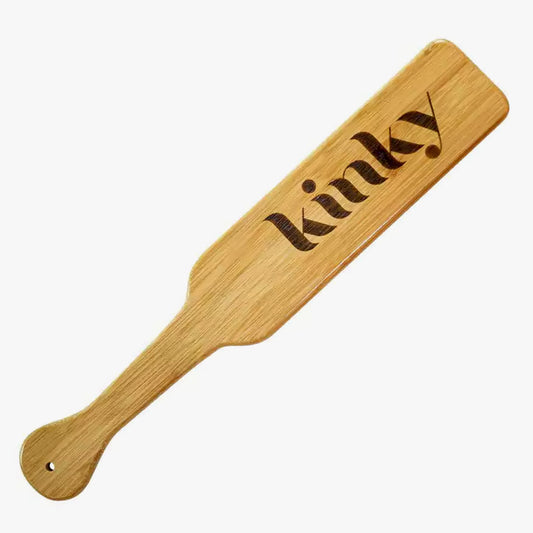 Letter Bamboo Spanking Paddle — Engraved Natural Bamboo Phrase Design