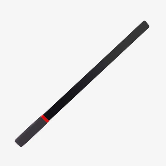 Black matte acrylic discipline cane full view ruler-style flat profile