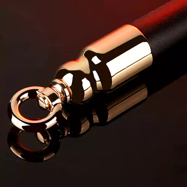 reinforced metal hardware detail at whip handle connection