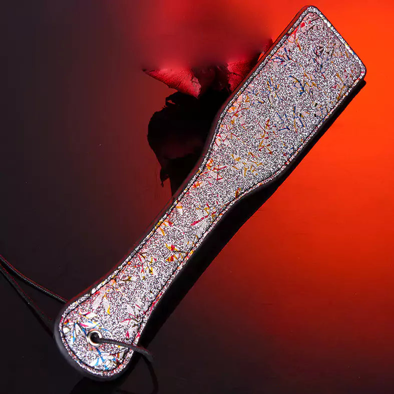 Multi color dual-color snake pattern hand spanker paddle full view
