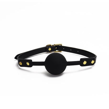 Black multicolor breathable silicone ball gag with 1.57-inch vented ball shown in a product view