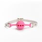 Pink multicolor breathable silicone ball gag with 1.57-inch vented ball shown in a product view