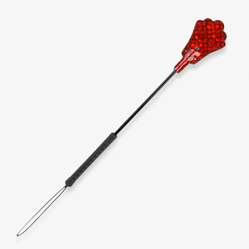 Neon Plaid Riding Crop fan-shaped studded head