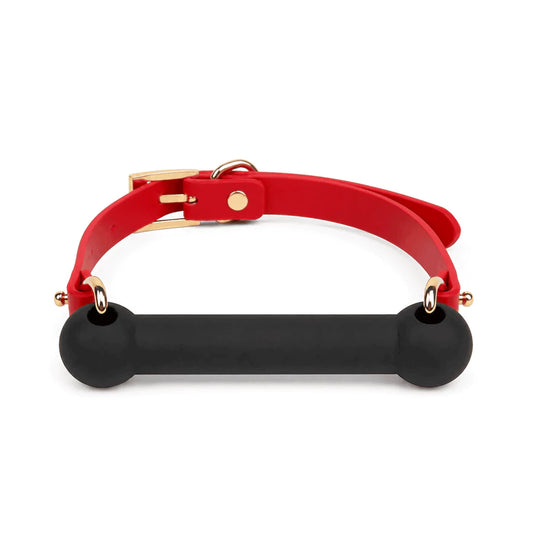 Open Fit Bone Ball Gag — Bone Genuine Leather Strap Hair