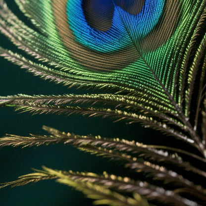 Peacock Feather Tickler with Gold Alloy Handle