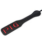 pig cutout faux leather spanking paddle full display