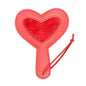 Plush Heart Paddle — Fuzzy Center Faux Leather Frame