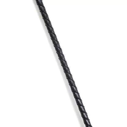 Close-up of handwoven shaft texture on pink star BDSM riding crop