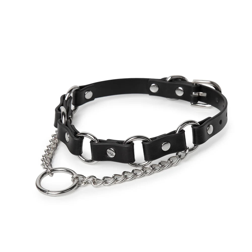 Side profile of metal ring BDSM collar