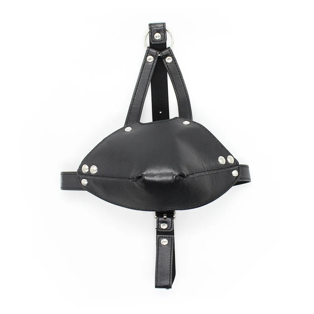 Front full view of punk full-face gag muzzle