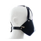 Punk full-face gag muzzle worn front view