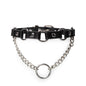 Front view of studded leather punk collar