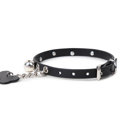 Right side view of leather puppy collar