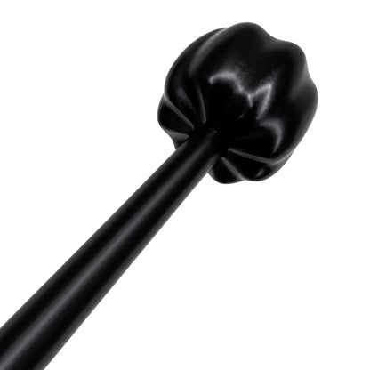 Smooth solid wood handle detail of purple ebony spanking mallet