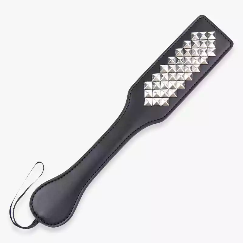 Punk Studded Paddle — Smooth and Stud Dual-Side Silver or Gold Studs