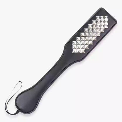 Punk Studded Paddle — Smooth and Stud Dual-Side Silver or Gold Studs