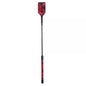 Front view of red Chinese-style embroidered riding crop