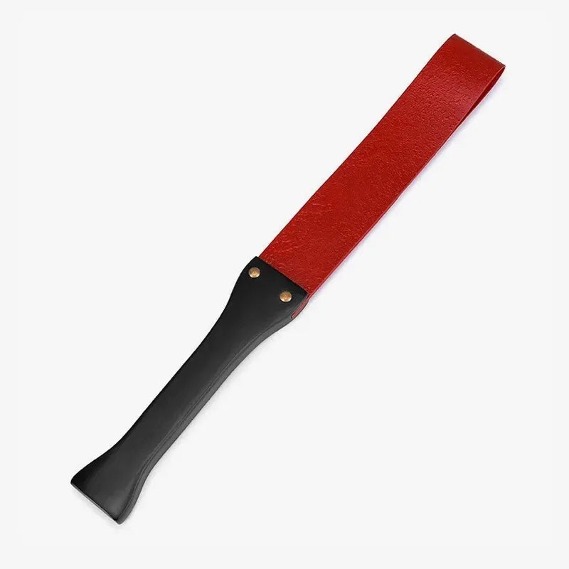 Red Leather Slapper Spanking Paddle intensity tone