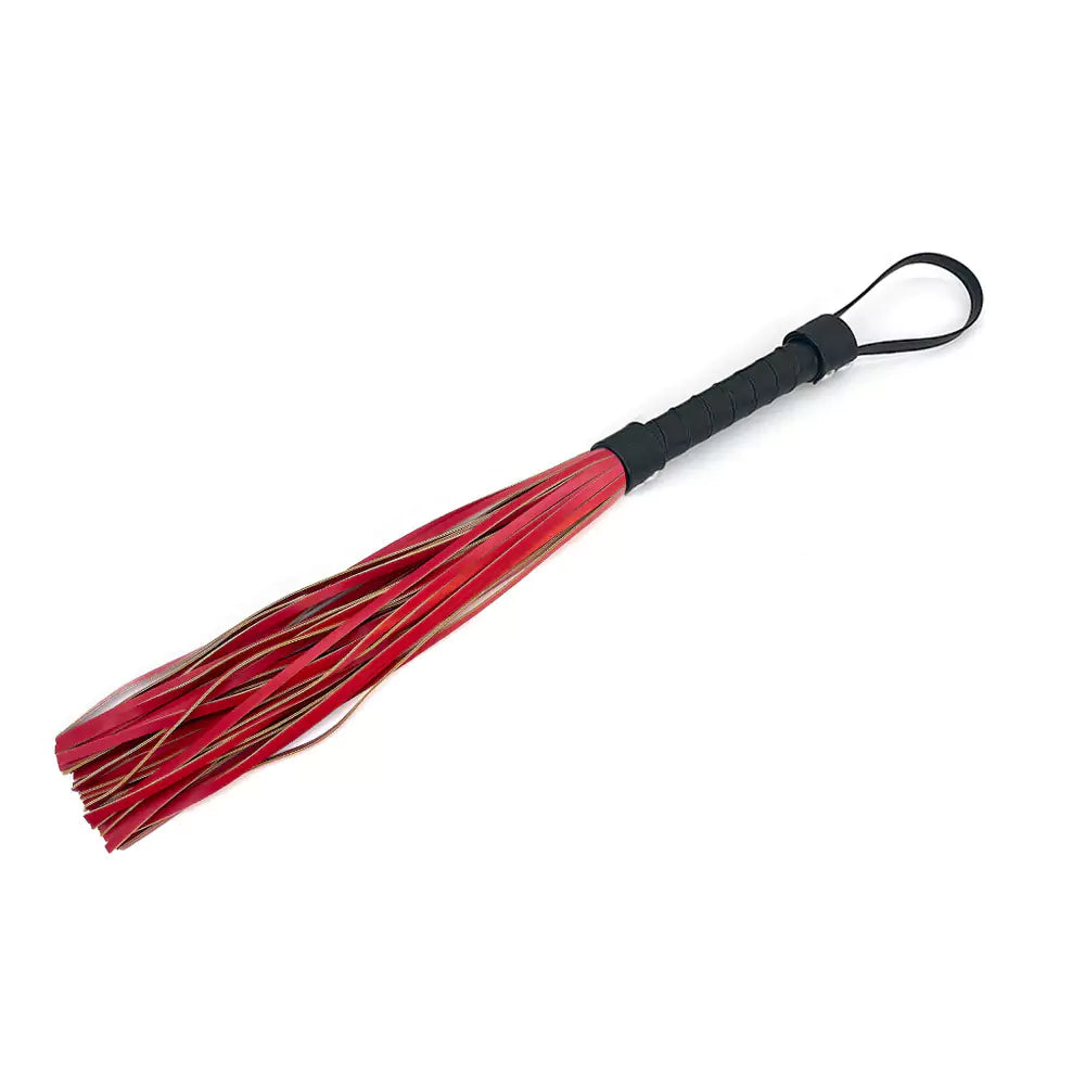Red multicolor BDSM spanking flogger full view