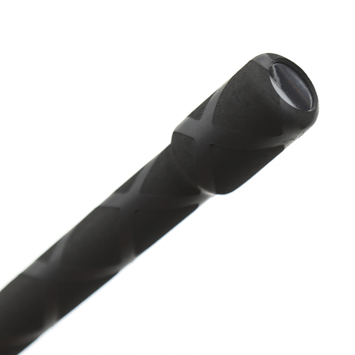 Close-up detail of the handle end on the red heart riding crop