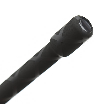 Close-up detail of the handle end on the red heart riding crop
