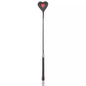 Front view of red heart riding crop showing 20.1-inch length