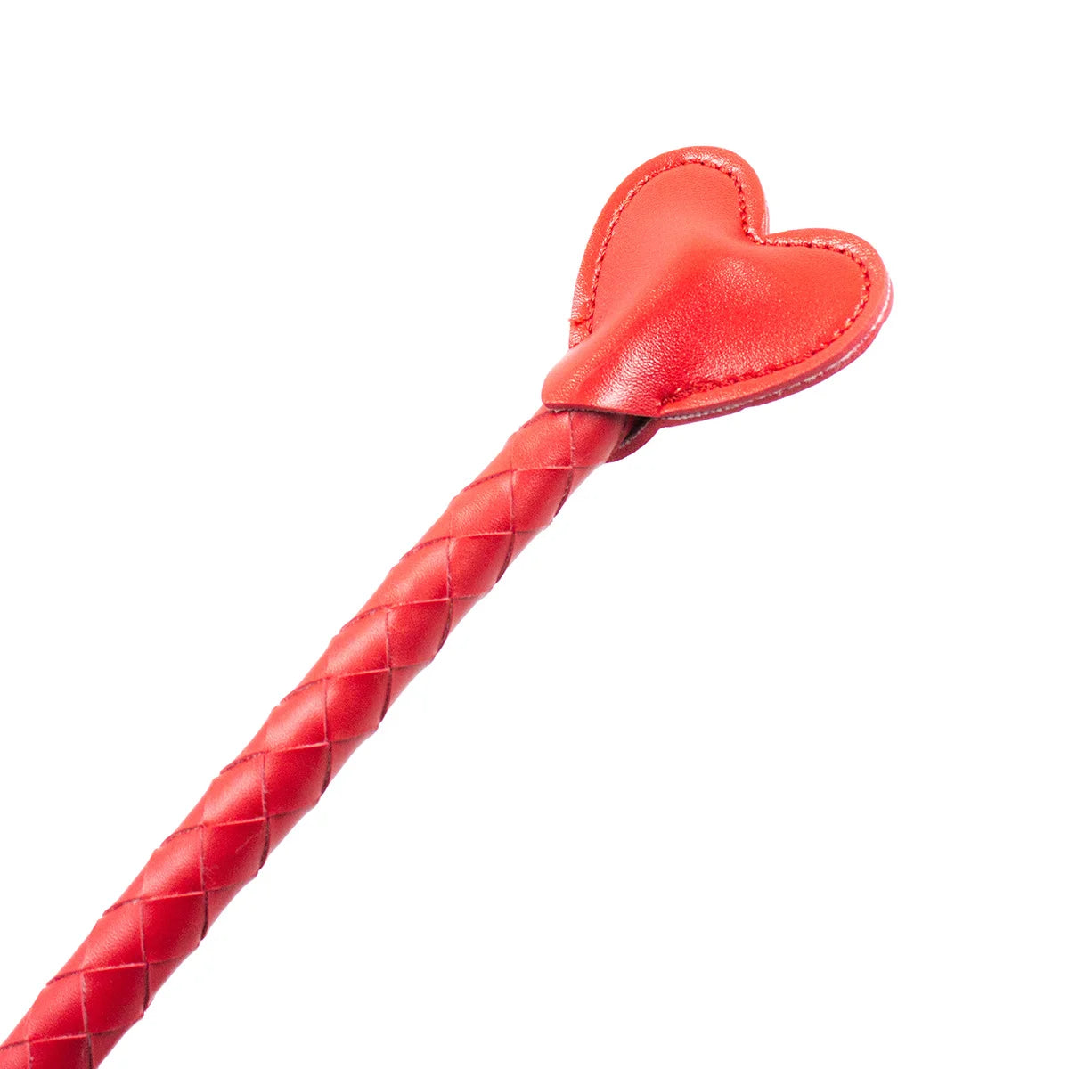Close-up of red heart-shaped whip tip