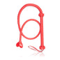 Red Heart Tip Long BDSM Whip full view