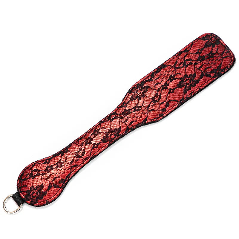 Red lace mini spanking paddle style B full view