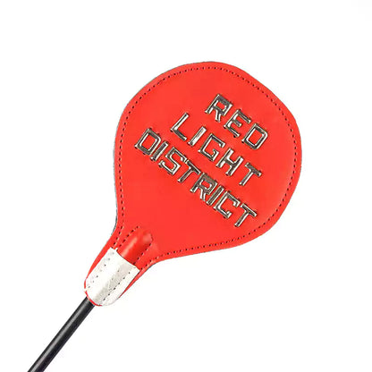 Red Letter Round Spanking Paddle — Metal Letter Accents, Round Head