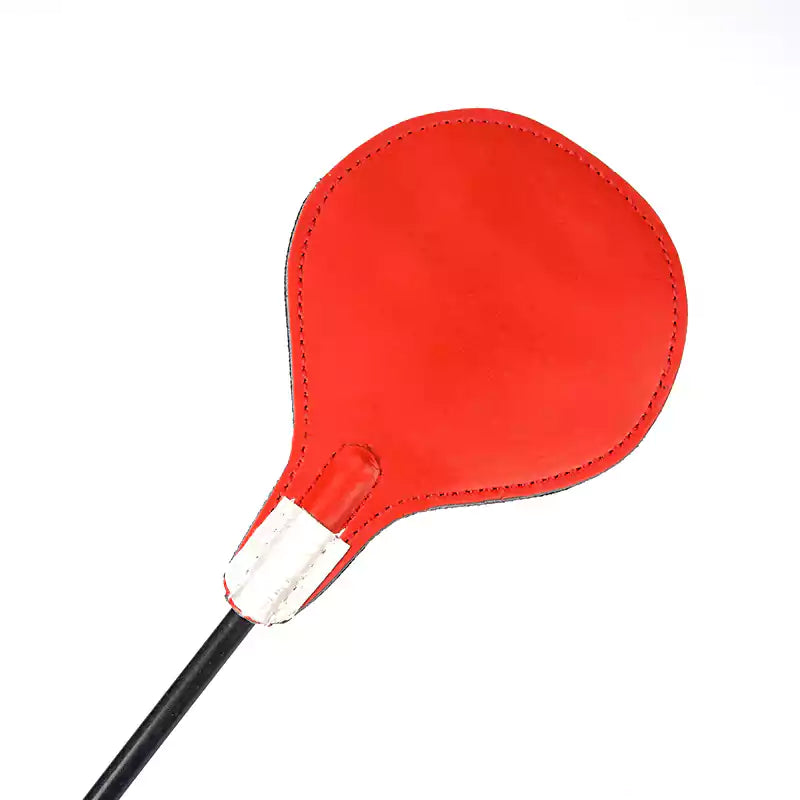 Red Letter Round Spanking Paddle — Metal Letter Accents, Round Head