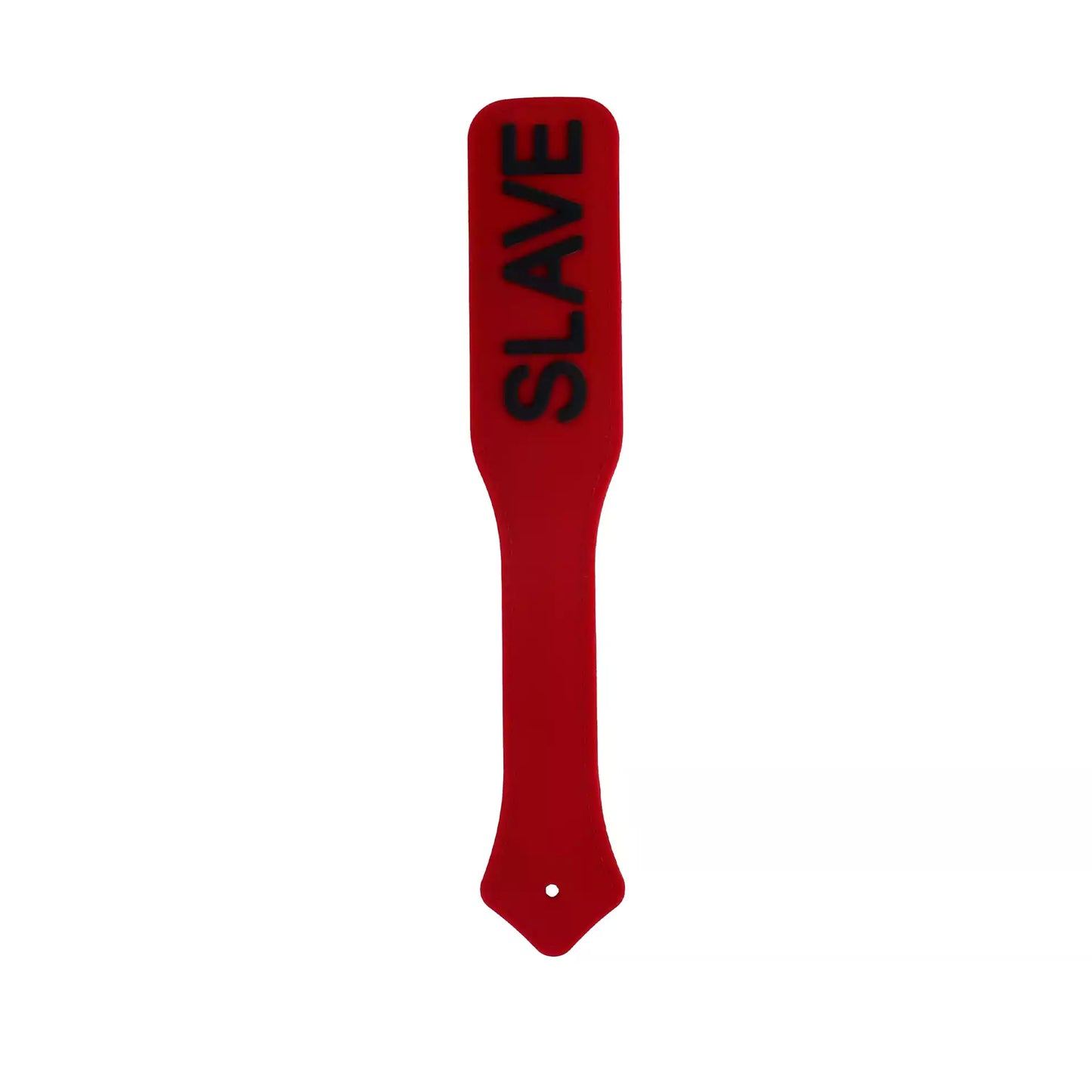 red silicone spanking board with SLAVE lettering