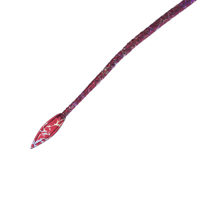 Red Textured Faux Leather Leaf Whip