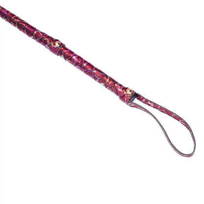 Red Textured Faux Leather Leaf Whip