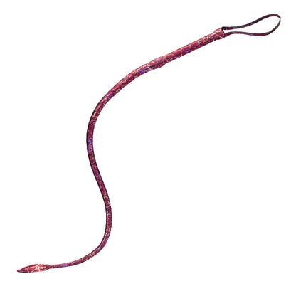 Red Textured Faux Leather Leaf Whip