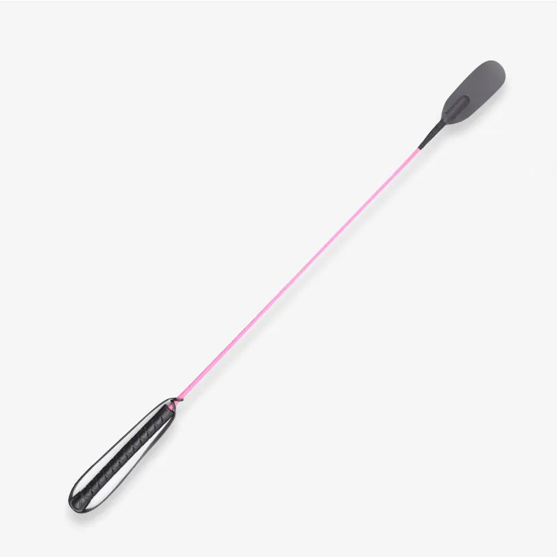 Látigo de montar ovalado de eje rosa — Látigo BDSM rosa atrevido de 27,8 pulgadas de alcance largo para un dominio juguetón