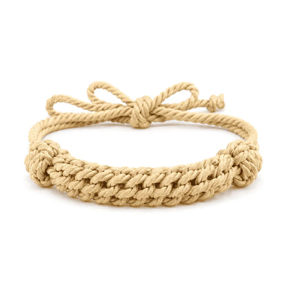 Mordaza de bola BDSM tejida con cuerda — Yute natural hecho a mano de 55 pulgadas, mordaza Shibari ajustable sin herrajes