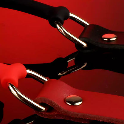 Additional close-up of the rose silicone ball gag design