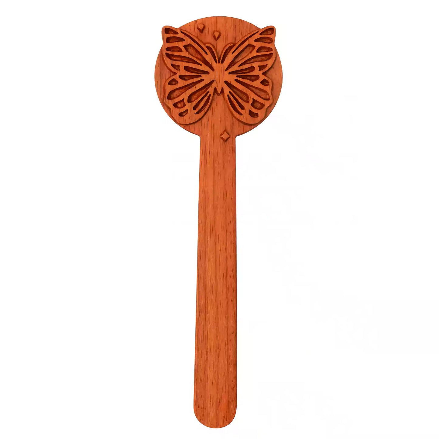 Pala de nalgadas de palo de rosa y mariposa — Palo de rosa rojo africano, forma de mariposa