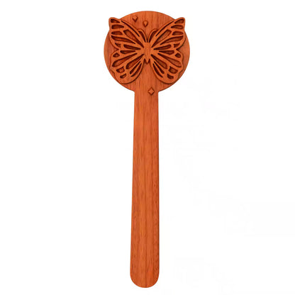 Pala de nalgadas de palo de rosa y mariposa — Palo de rosa rojo africano, forma de mariposa