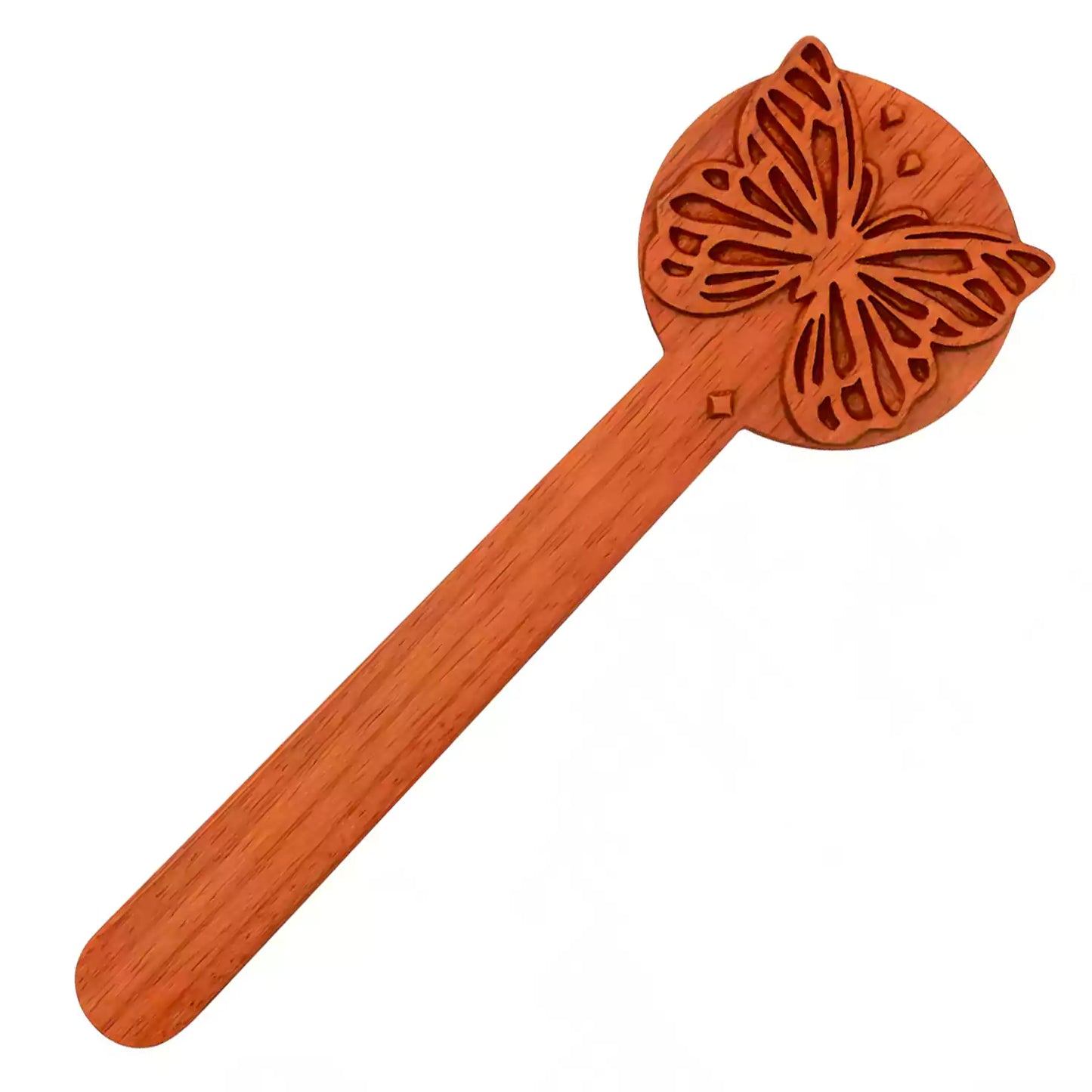 Pala de nalgadas de palo de rosa y mariposa — Palo de rosa rojo africano, forma de mariposa