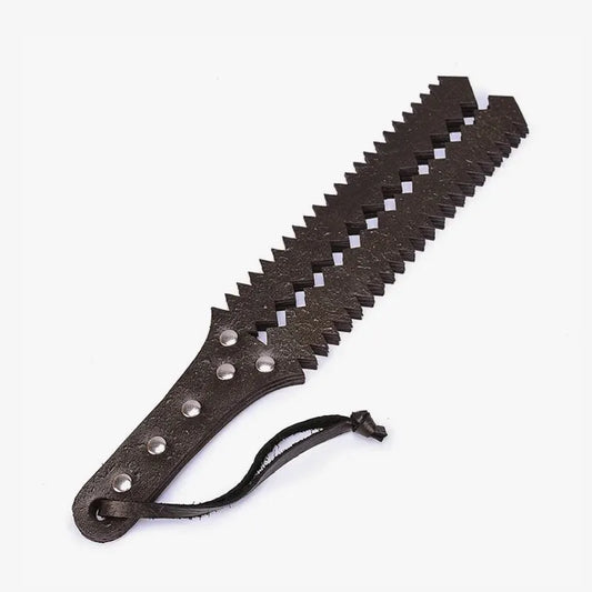 Jagged Leather Paddle — Four-Layer Rivet-Secured