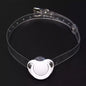 White silicone pacifier restraint gag with transparent PVC strap