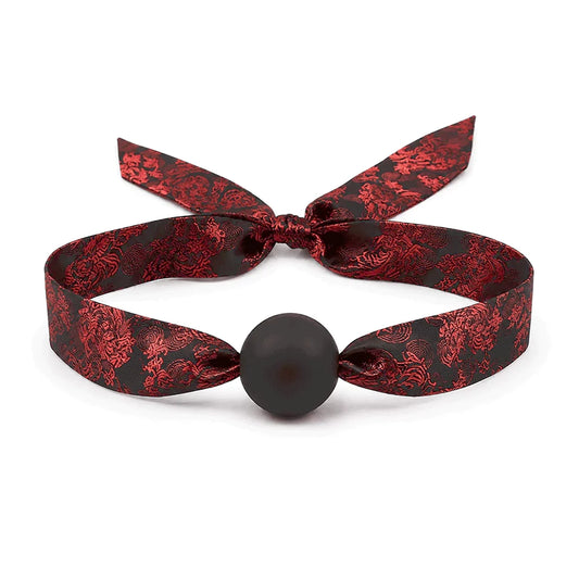 Silk Ribbon Silicone Ball Gag — Hardware-Free Romantic Bondage Gag