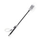Silver metallic riding crop on white background