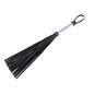 silver plaid handle flogger with black fringe full display