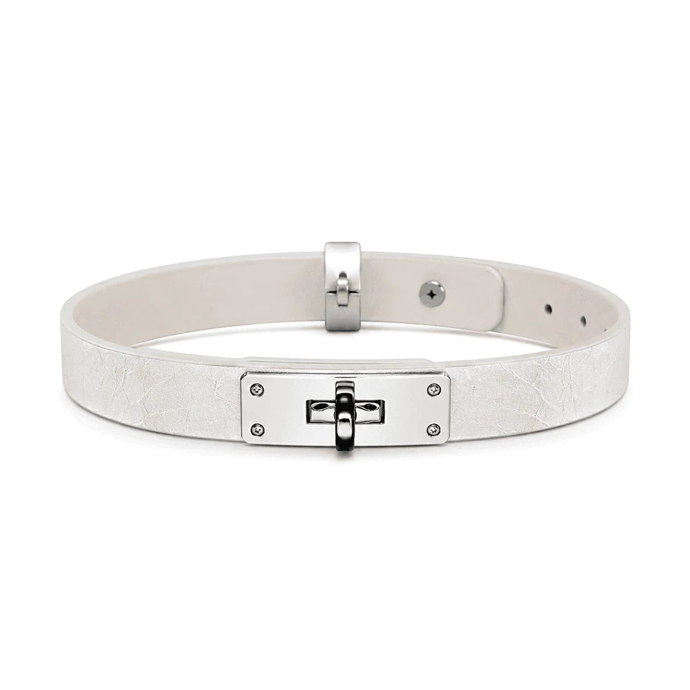 Collar BDSM de cuero plateado texturizado con correa — Conjunto de collar de lujo metálico