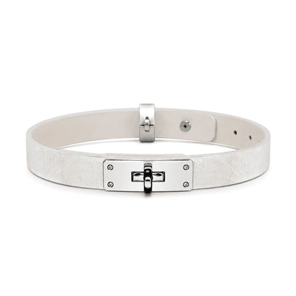 Collar BDSM de cuero plateado texturizado con correa — Conjunto de collar de lujo metálico