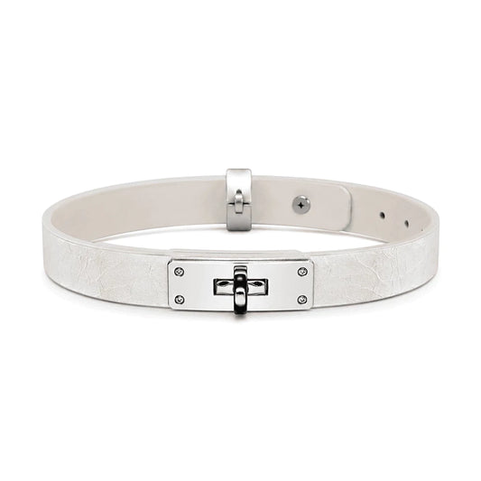 Silver Textured Leather BDSM Collar with Leash — Metallic Luxury Collar Set